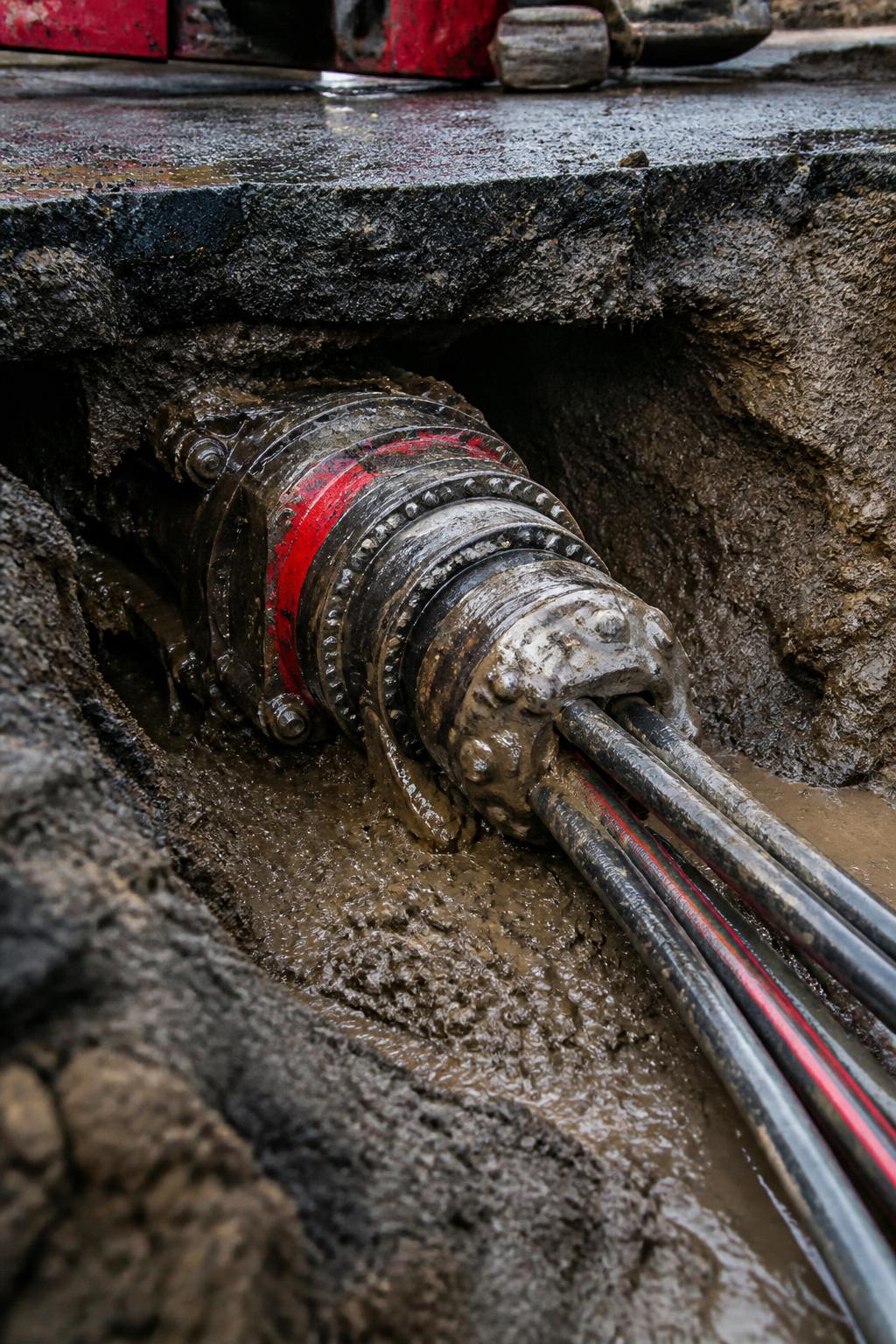 Horizontal boring drill head
